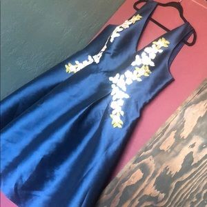 Chi Chi London Plus Plunge Front Embroidered Dress